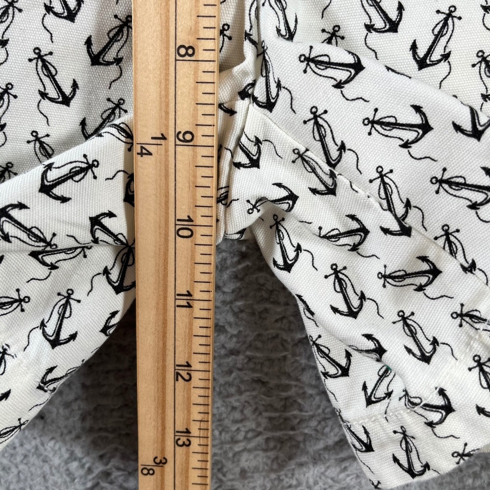 J.Crew Factory Women Ivory Anchor Print City Fit Cotton Shorts Size 0 NWT - Picture 7 of 11